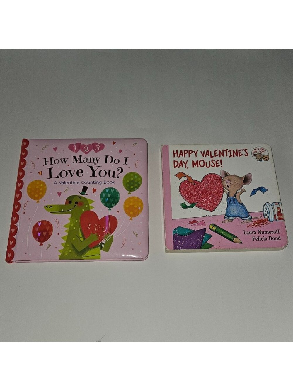2 Valentine's Day Board Book Lot Mouse Cookie Numeroff How Many Love You Count
